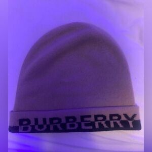 Burberry embroidered logo knitted beanie brown
